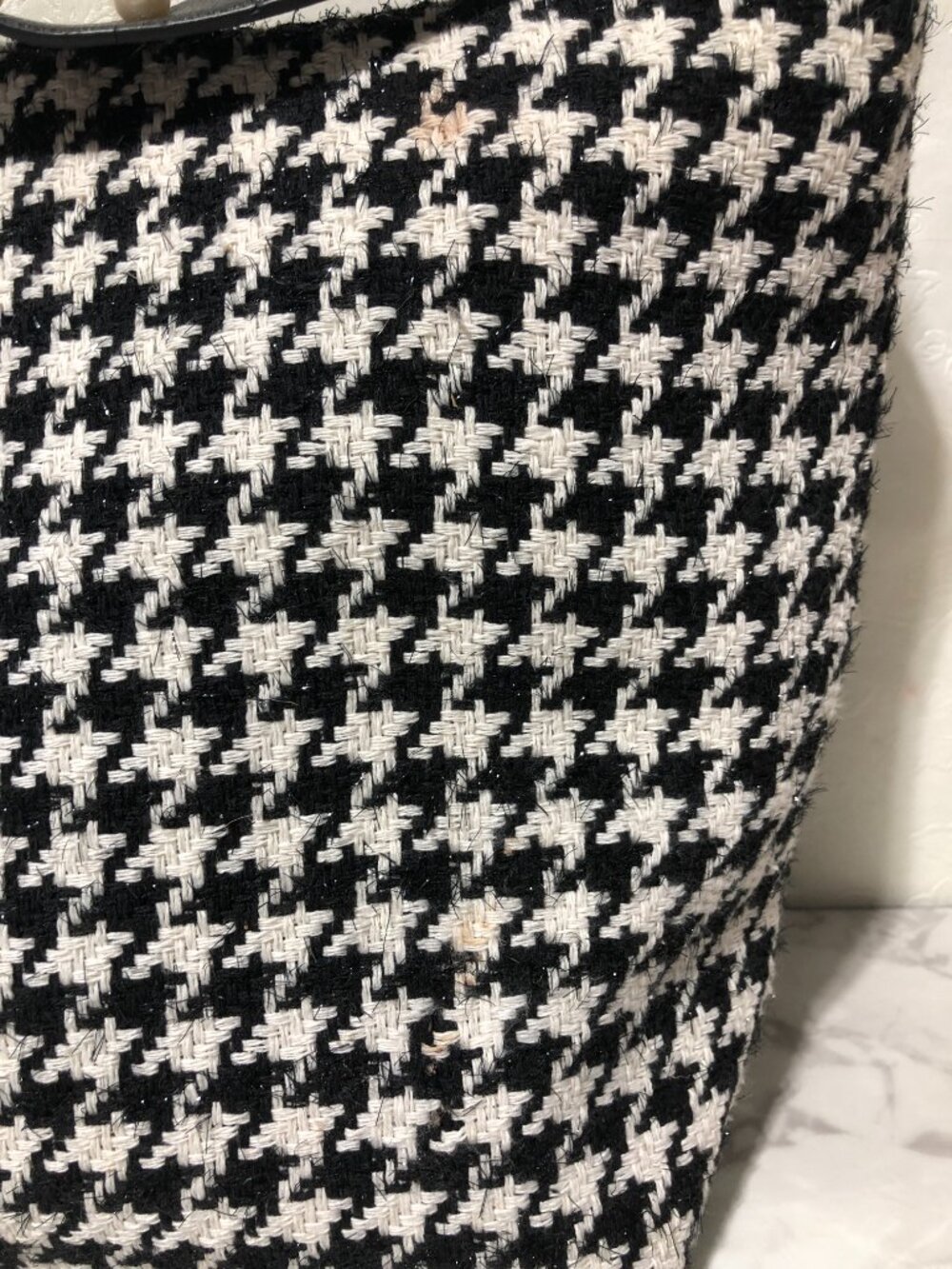 Vintage Cato Hounds Tooth Hobo Handbag Shoulder Bag Black White - Picture 3 of 9